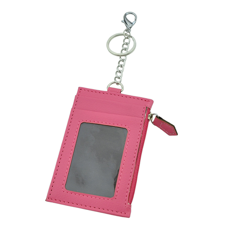 Slim Minimalist Wallet Hot Pink PU Leather Front Pocket Wallets Credit Card Holder for Women