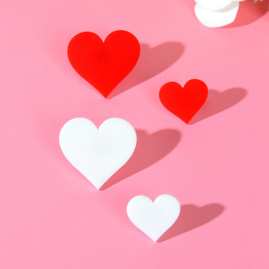 Heart-Shaped Stud Earrings Set - Small & Stylish Accessories for Every Occasion