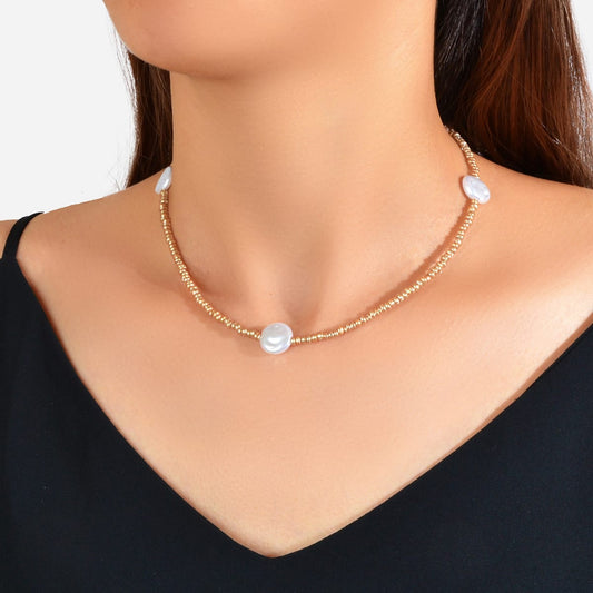 Trendy Jewellery Pearl Seed Beads Necklace Short Women Collar Wholesale Price