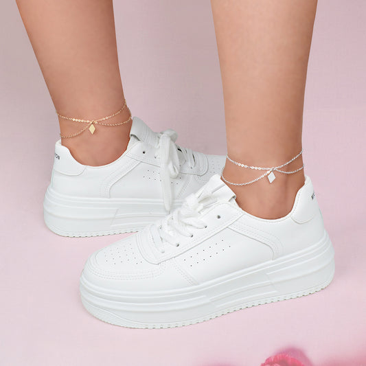 2pcs Valentine's Gift Layered Anklets Matching Couple Best Friend Foot Jewellery