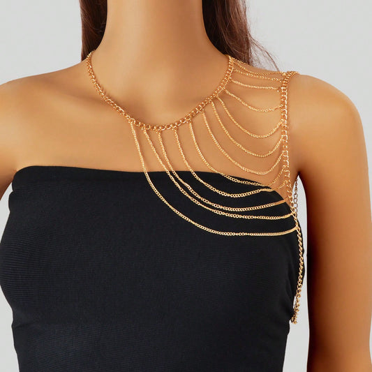Boho Tassel Chain Necklace Shoulder Body Jewelry Trendy Statement Piece