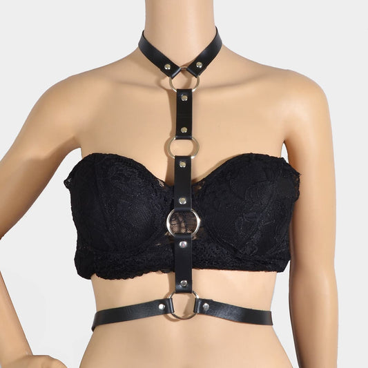 Women Leather Harness Bra Belt Body Lingerie Chain Top Sexy