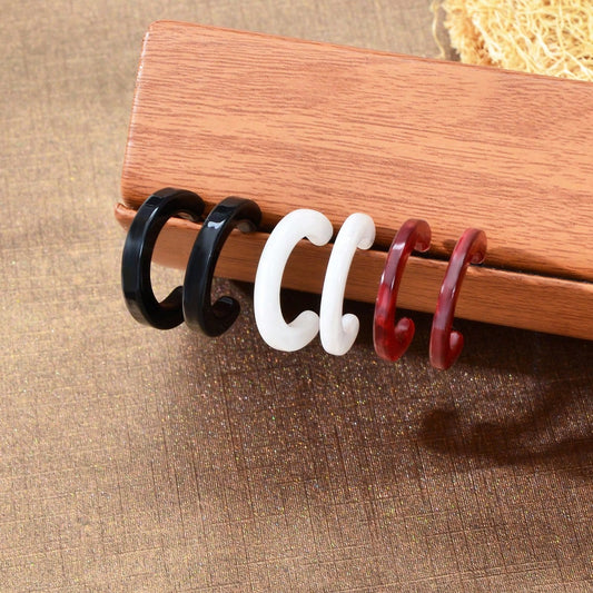 Set of Three Pairs Colourful Stud Earrings Vibrant Holiday Jewelry Collection