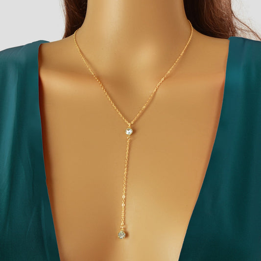 Gold Long Tassel Chain Necklace Elegant Statement Piece Jewelry for Any Occasion
