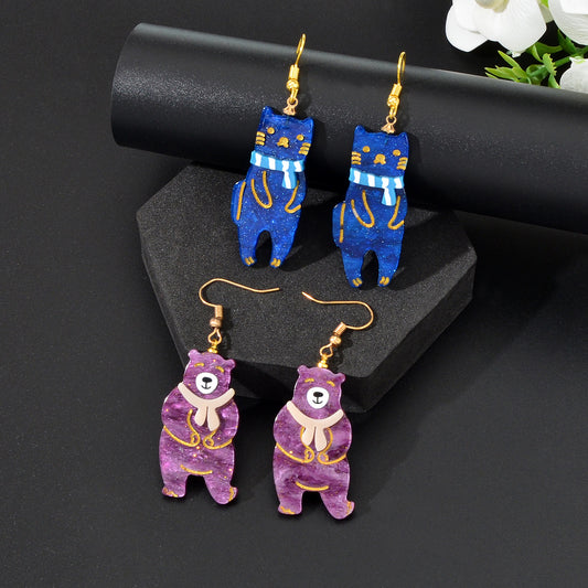 Cute Teddy Bear Pendant Earrings - Adorable Accessories Gift for a Playful Look
