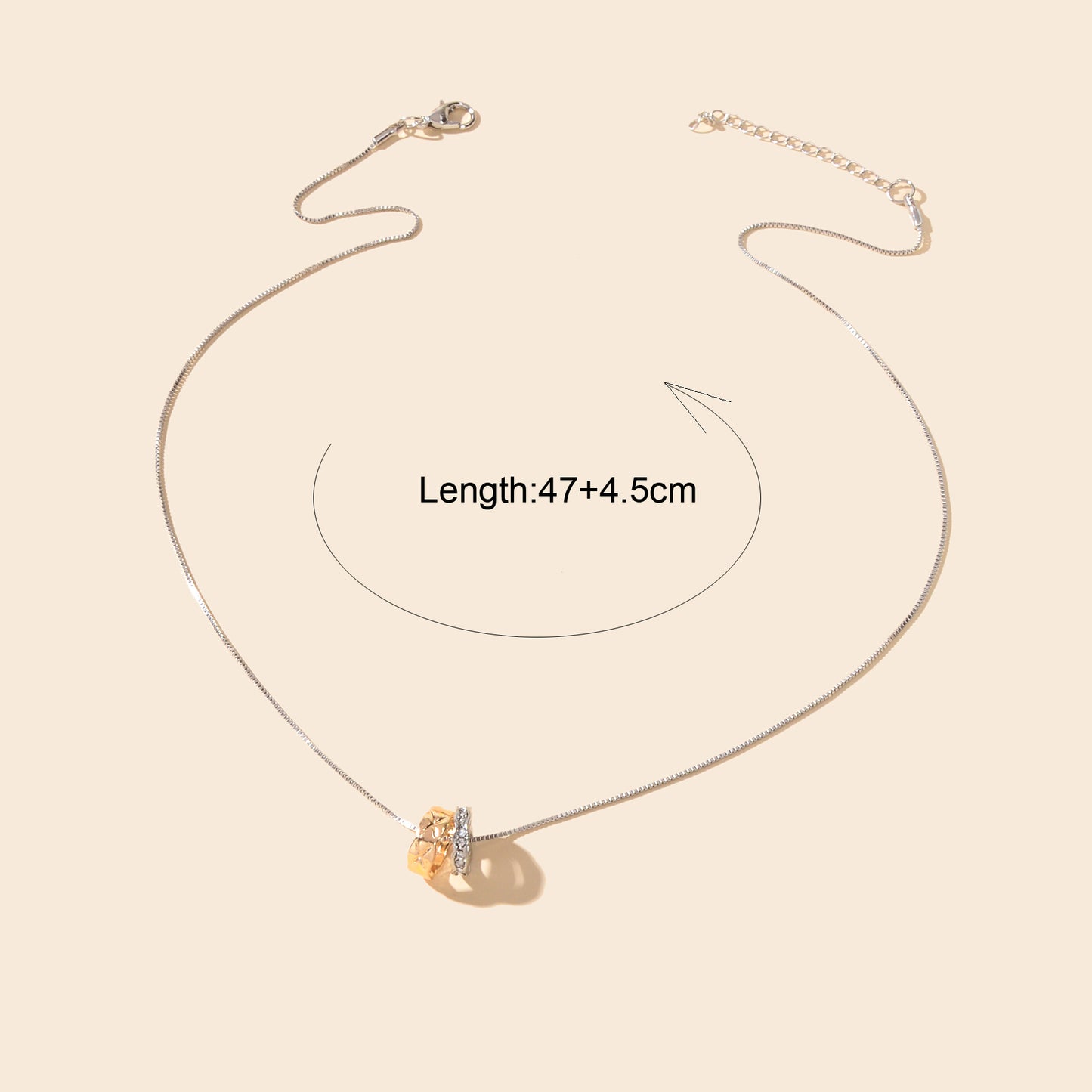 Textured Jewelry Silver Chain Beautiful Ring Charm Anniversary Wedding Necklace
