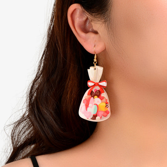 Colourful Candy Lollies Bag Pendant Acrylic Dangle Earrings Y2k Girl Dainty Gift