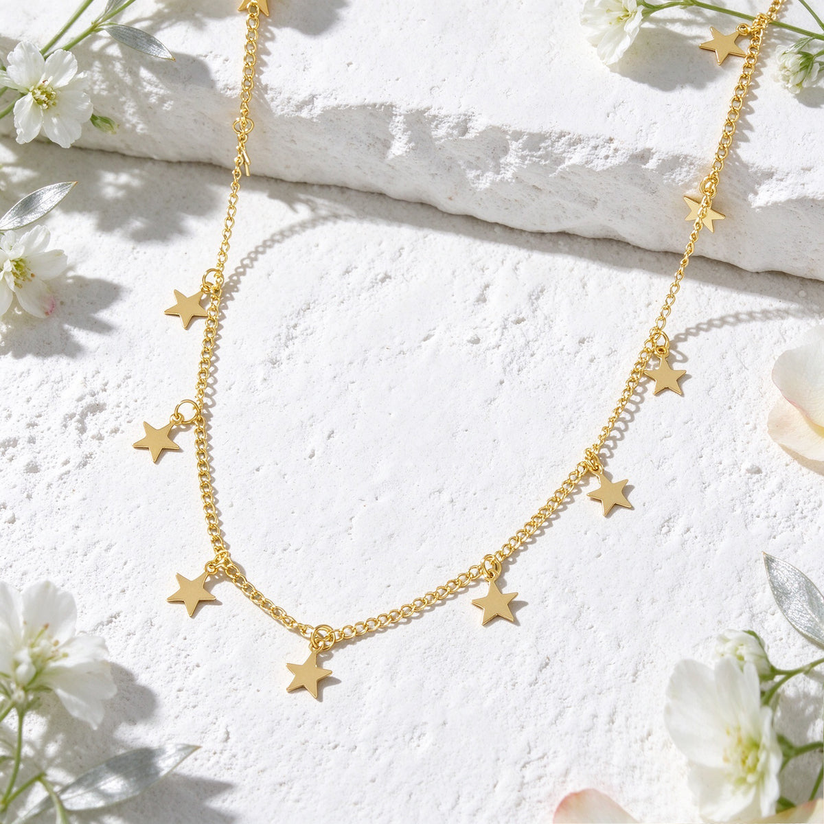Elegant Multi Small Star Charm Collar Necklace Dainty Simple Daily Party Jewelry