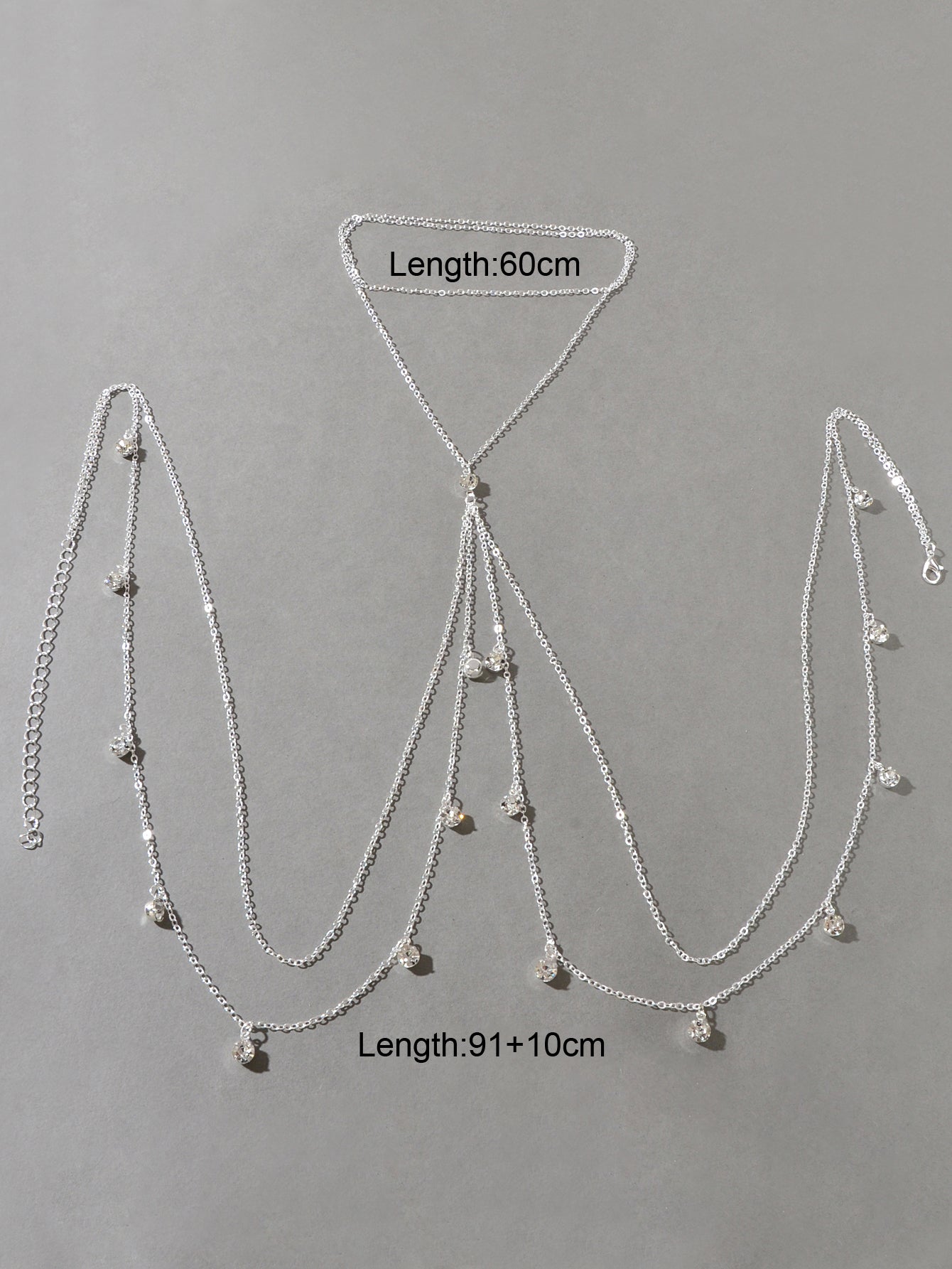 Boho Rhinestone Charm Chest Chain Gold Silver Body Chain Bra Nightclub Jewellery