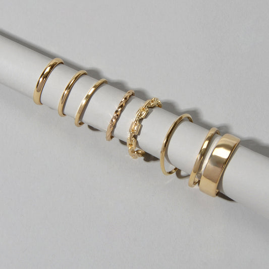 7 pcs Minimalist Gold Silver Stackable Multiple Knuckle Finger Trendy Rings Set