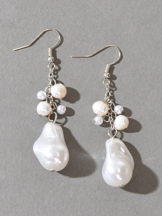 Perfect Wedding Engagement Jewellery Faux Pearl Irregular Dangle Party Earrings