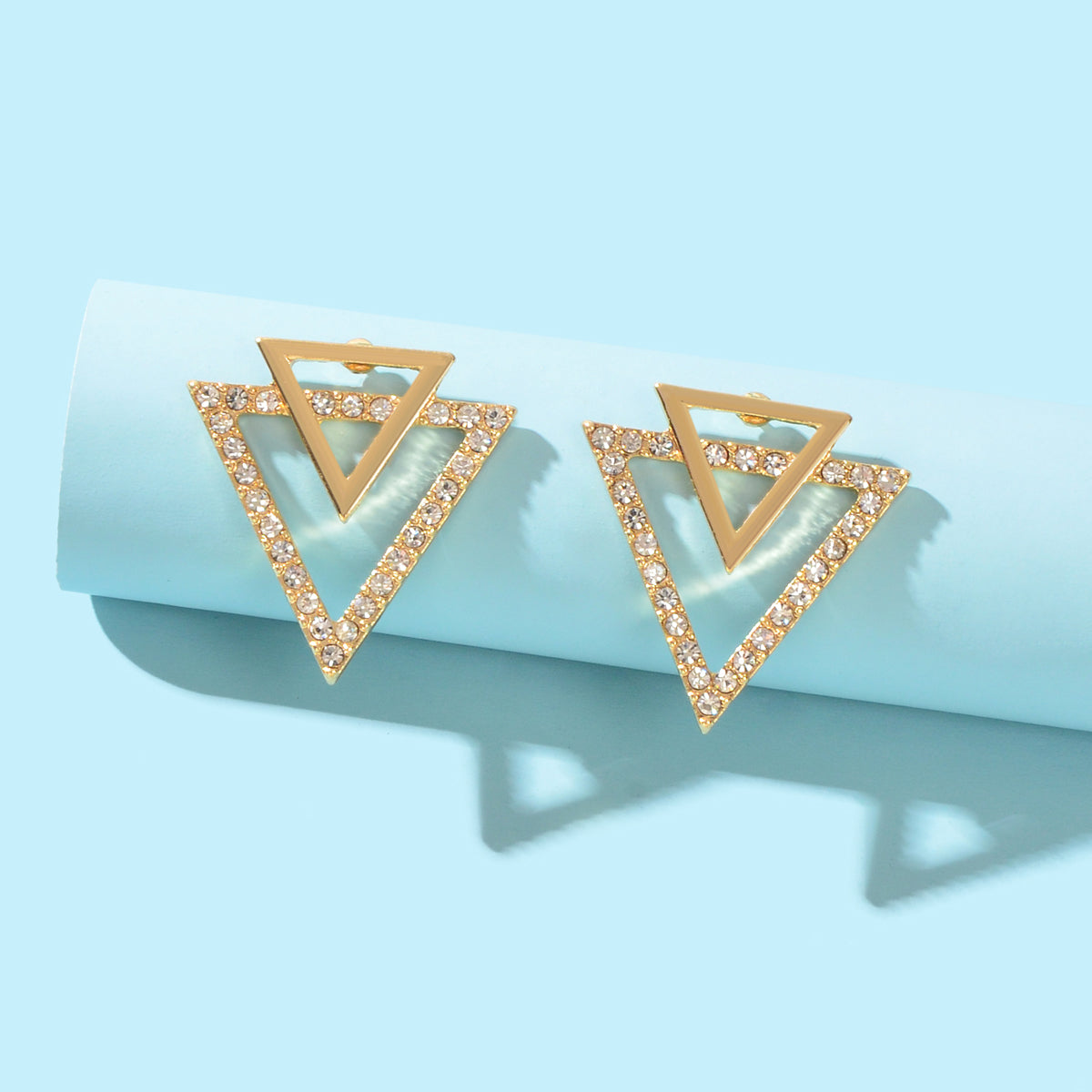 Double Triangles Stud Classic Women Trendy Dangle Earrings Fashion Jewelry Gift