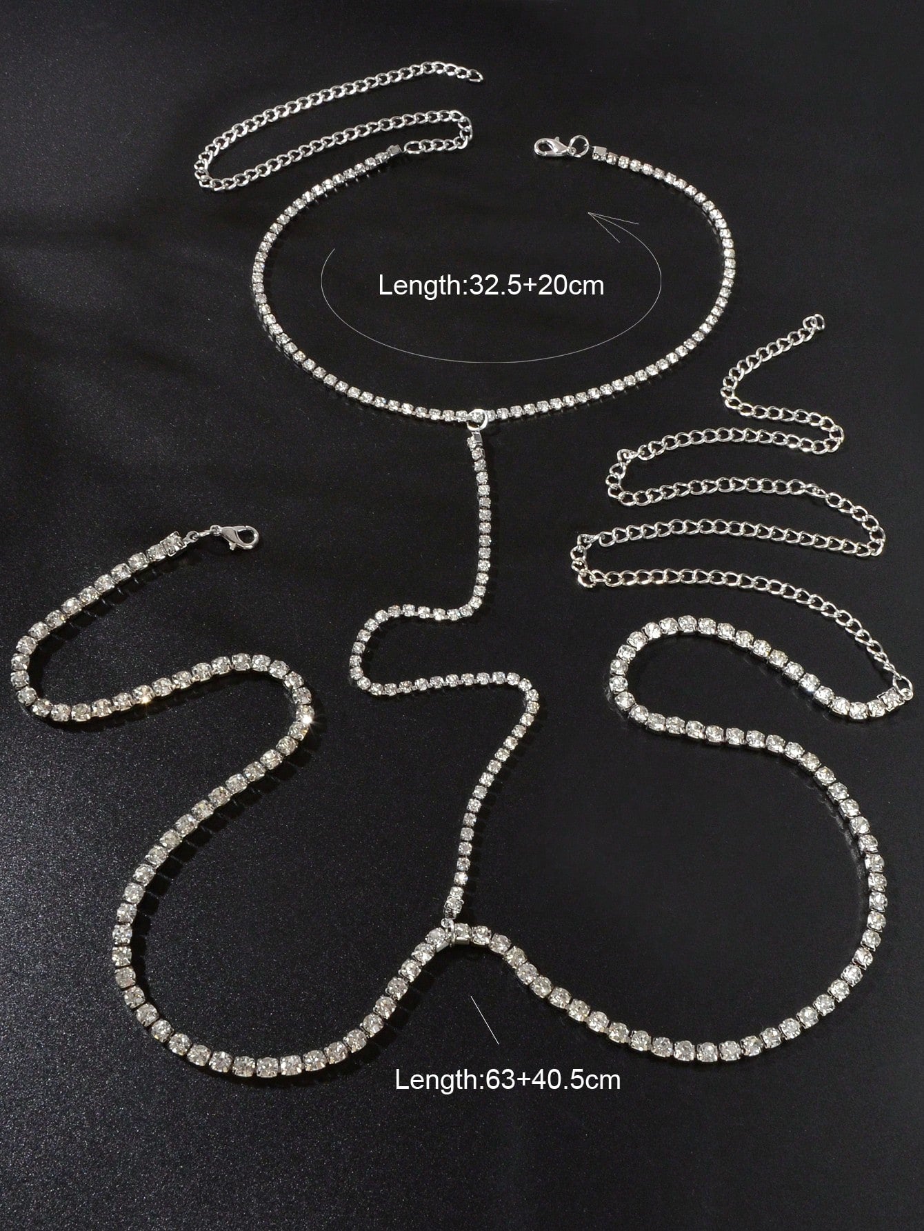 Dazzling Full Diamond Sparkle Body Chain Glamorous Statement Jewelry