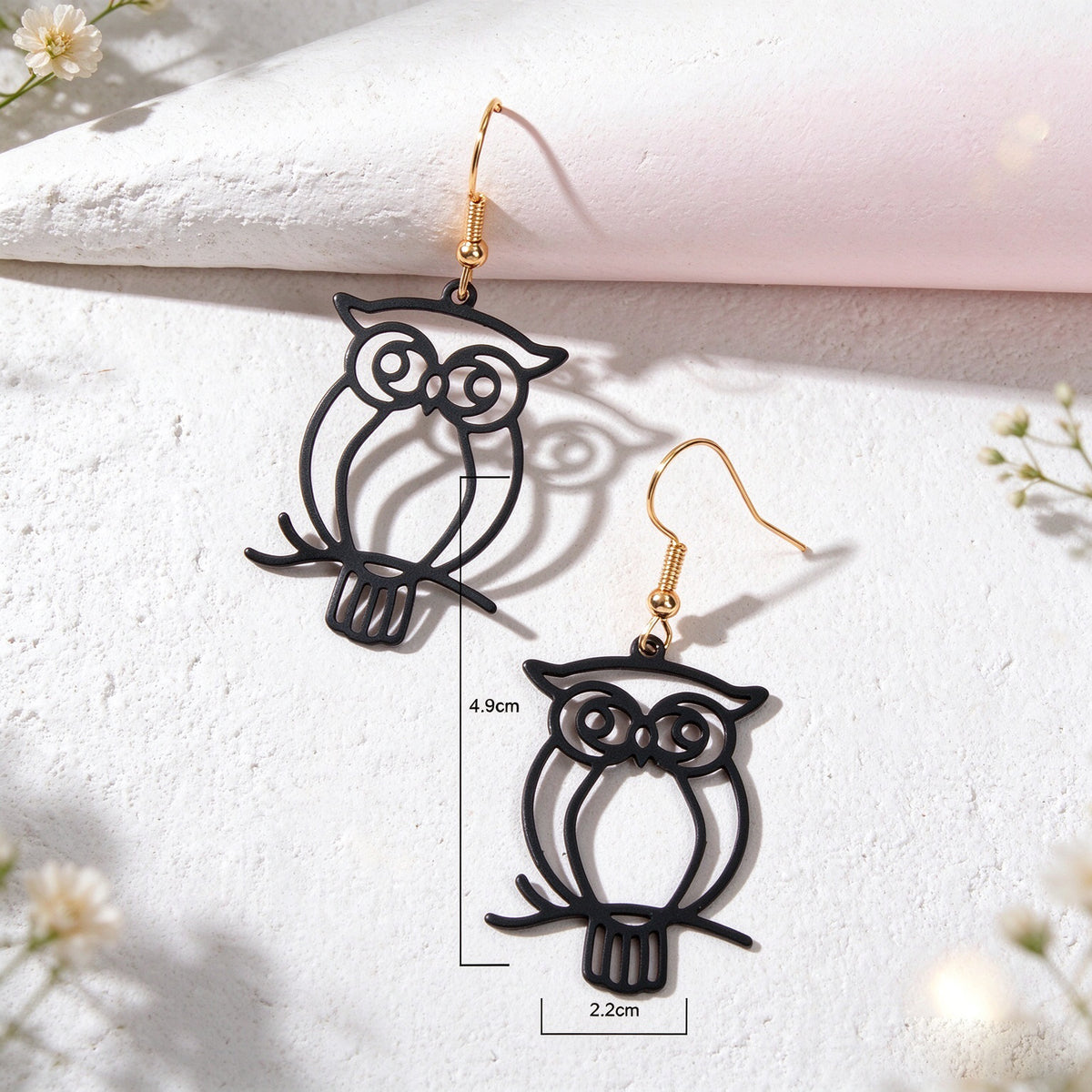 Halloween Black Cutout Owl Branch Drop Earrings creative Animal Party Jewellery