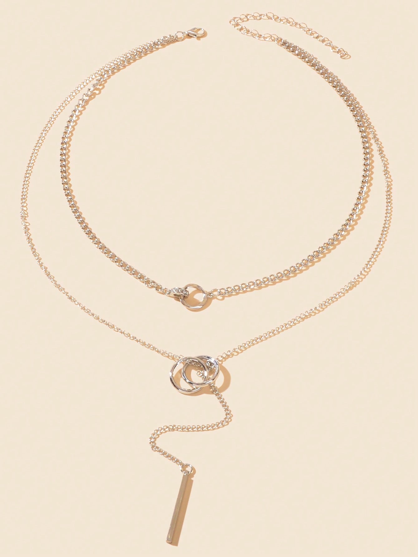 Stylish Double layer Chic Gold Chain Y Style Long Pendant Stick Lariat Necklace