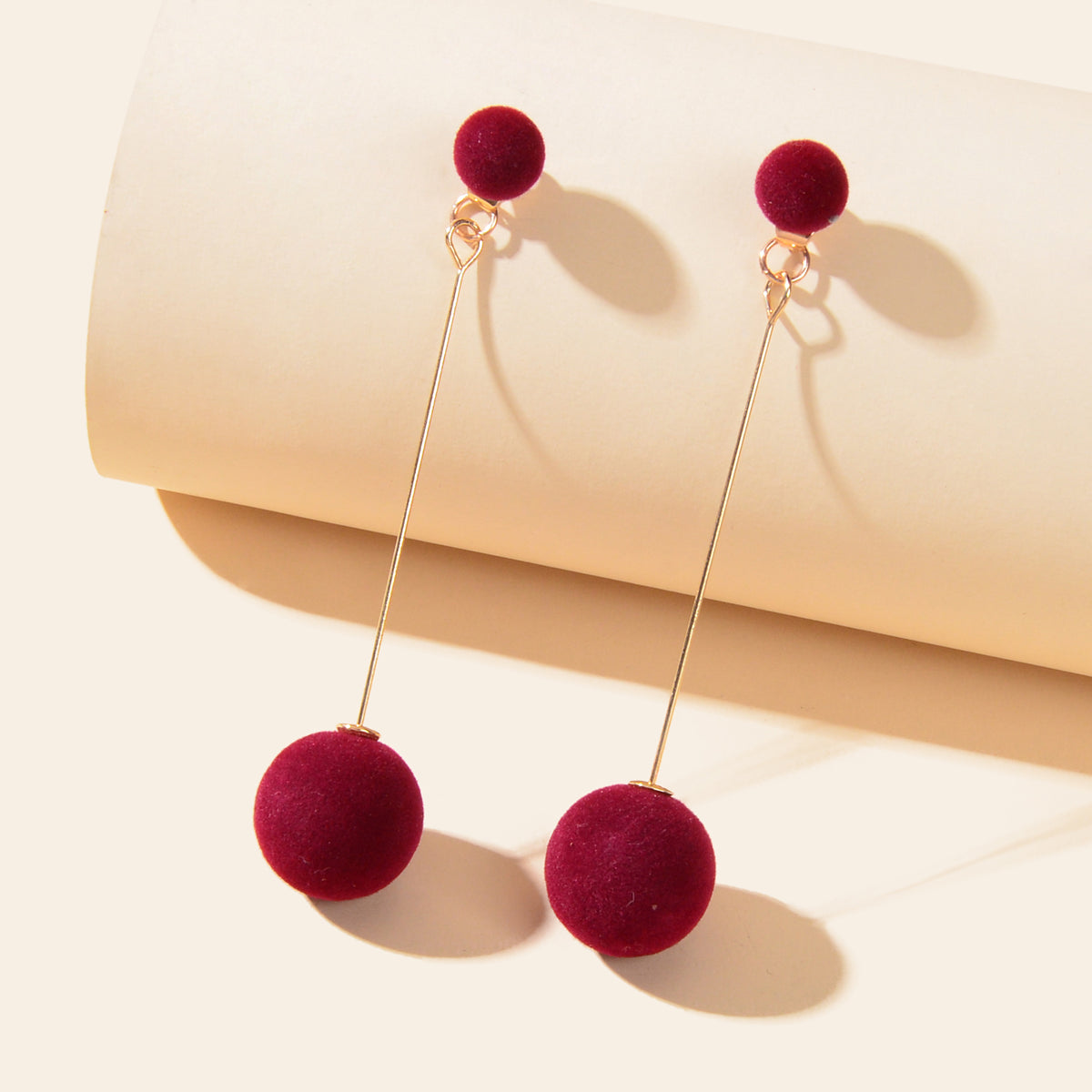 Simple Dangling Light Solid Ball Earrings Elegant Bead Stud Jewelry