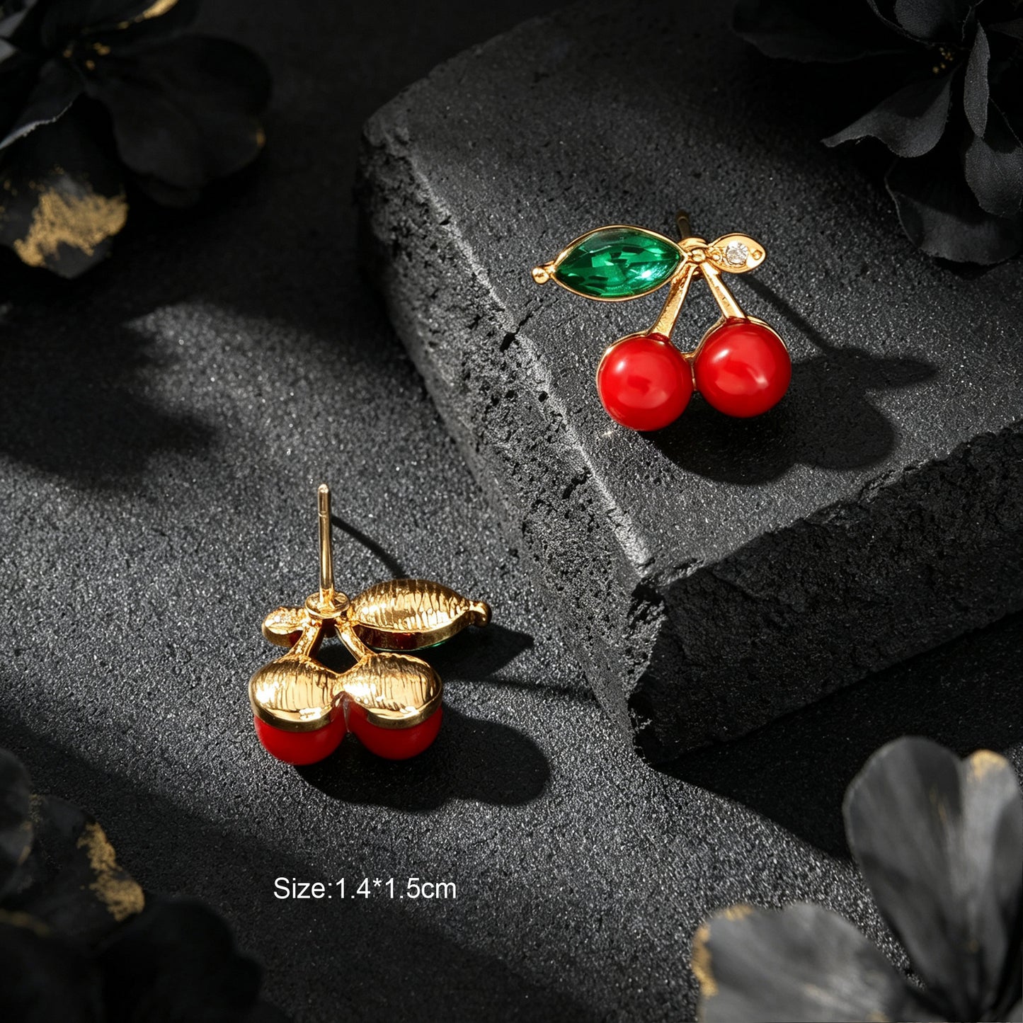 Sweet Chic Red Cherry Fruit Stud Earrings Summer Holiday Party Women Jewellery