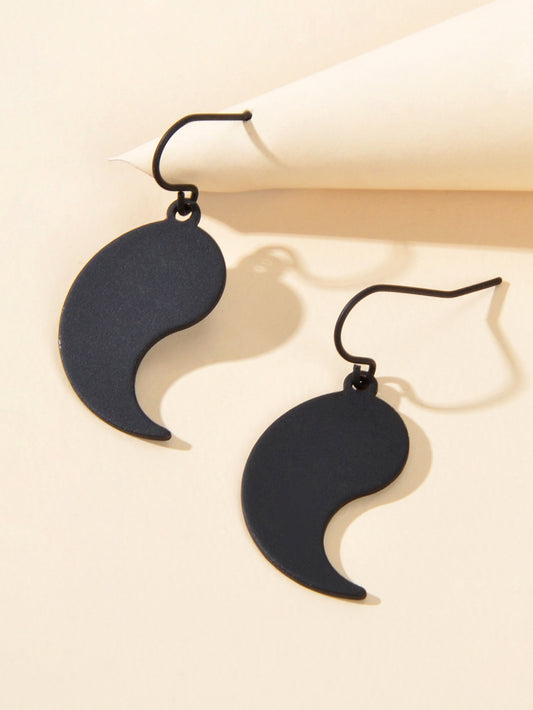 Punk Jewelry Statement Black Metal Abstract Geometric Dangle Earrings for Women