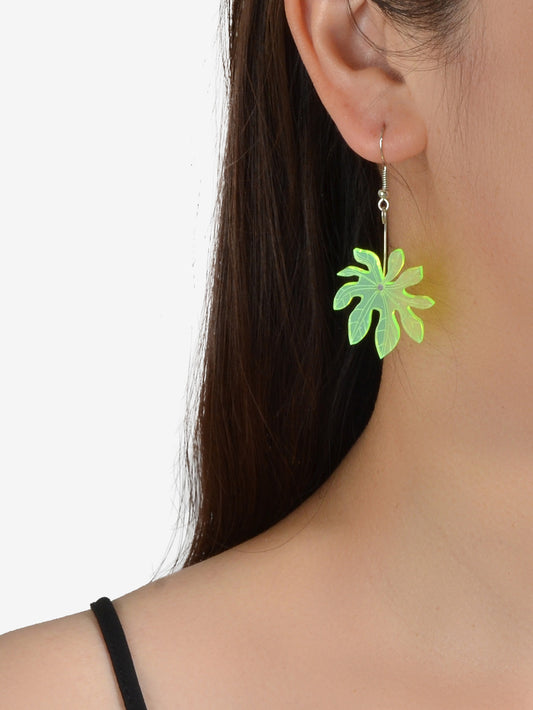 Female Jewelry Green Resin Coconut Tree Dangle Holiday Boho Chic Charm Earrings