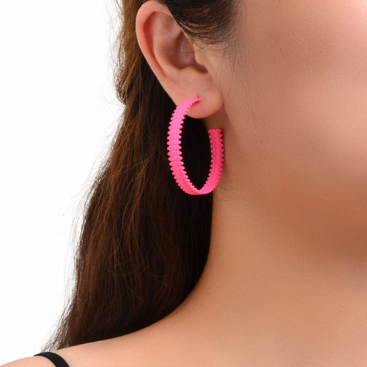 Candy Color Classic Retro 80's Circle Open Hoop Circle Earrings Costume Party