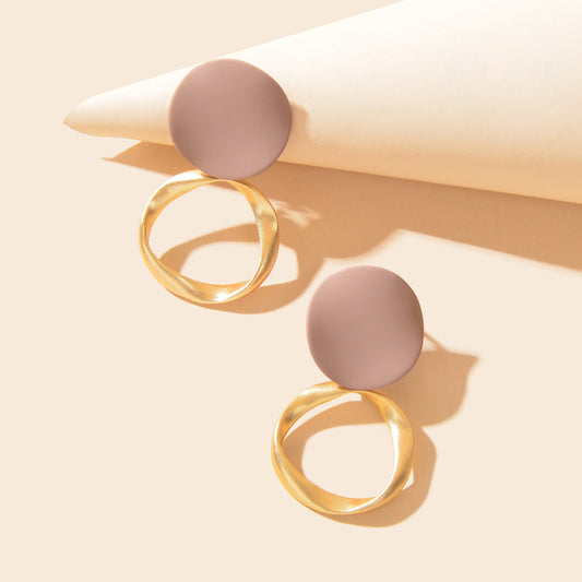 Round Dangling Stud Earrings Candy Colourful Bohemian Party Hoop Jewellery Gift