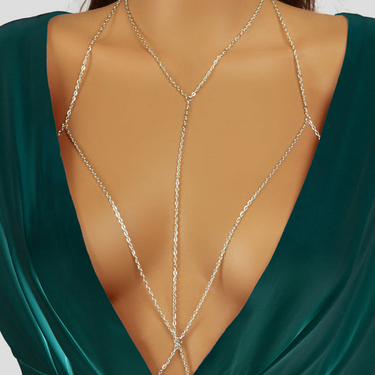 Boho Bra Body Chain Necklace Sexy Tassel Harness Chest Chain Bikini Body Jewelry