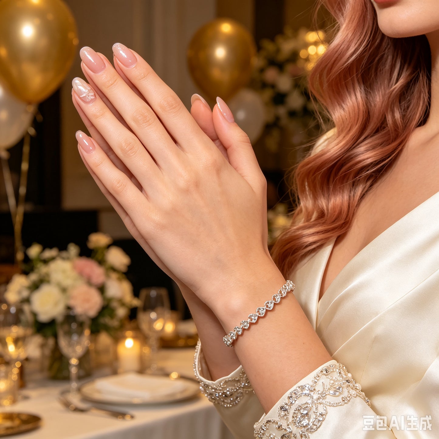 Sparkling Rhinestone Heart Tennis Bracelet Bridal Prom Anniversary Gift Jewelry