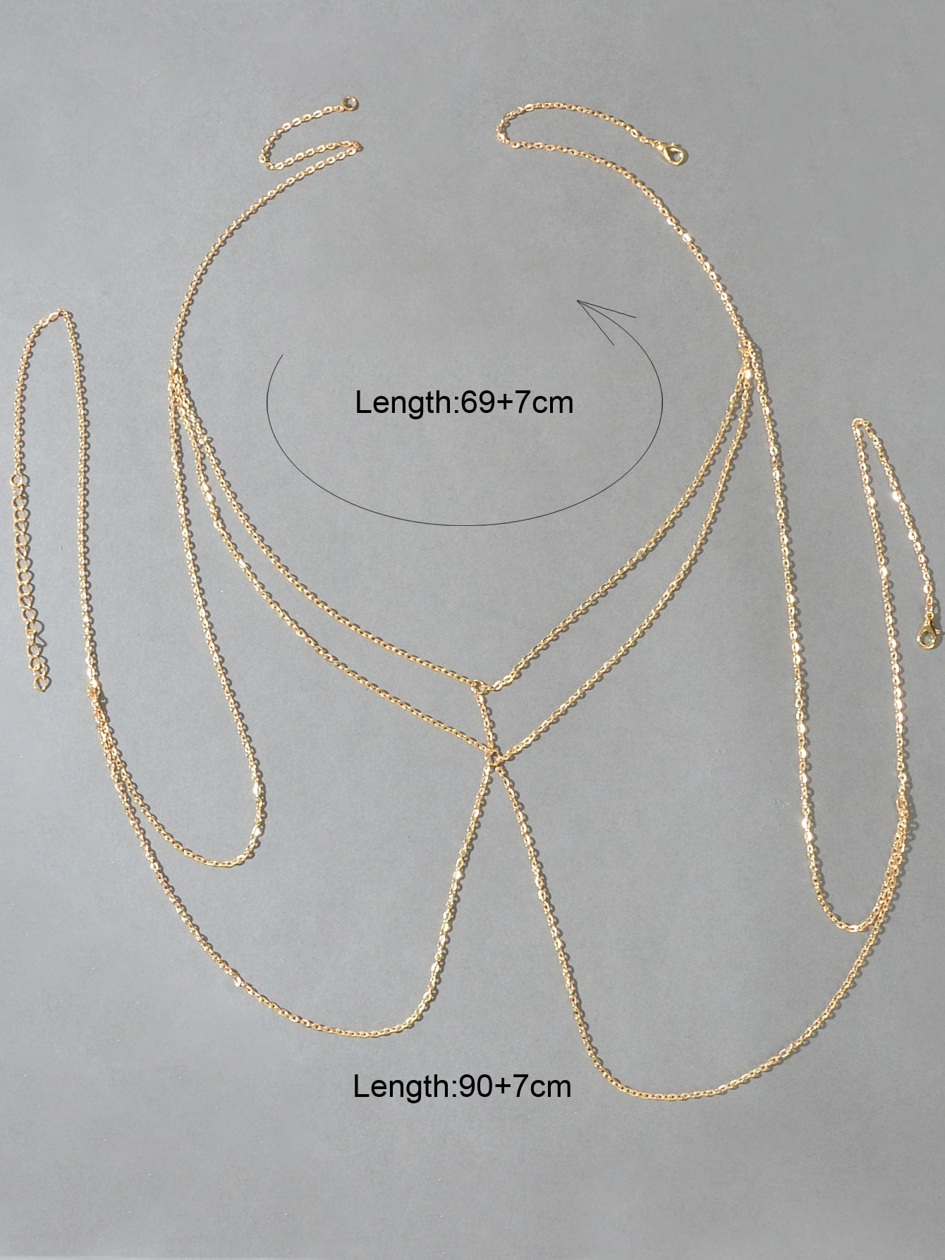 Sexy Bikini Beach Gold Chain Body Chain Layered Chest Harness Belly Body Jewelry