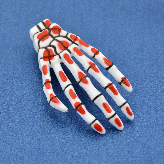Gothic Halloween White Skeleton Hand Bone Hair Clips Hairpins Cosplay Accessory