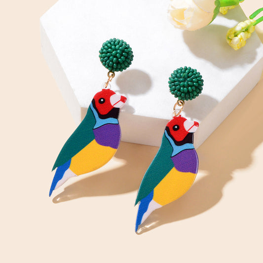 Hover to zoom Have one to sell? Sell it yourself Beautiful Colorful Acrylic Bird Dangle Earrings Girl Summer Holiday Jewelry Gift