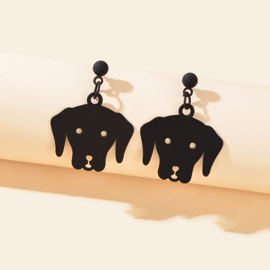 Black Dog Dangle Trendy Animal Puppy Earrings Women Punk Rock Style Jewellery