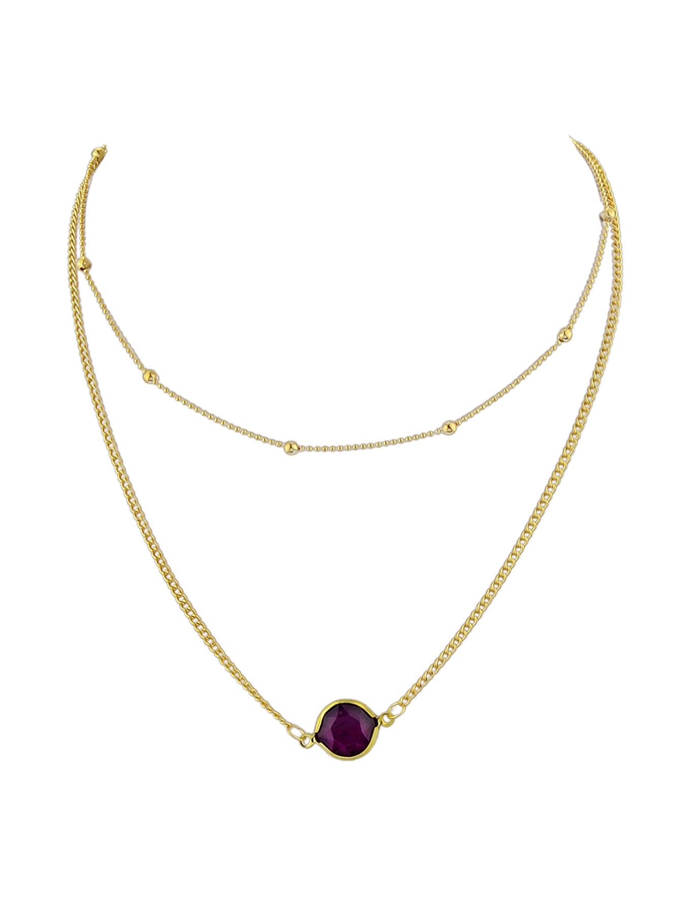 Boho Chic Double layer Gold Chain Round Charm Necklace Fashion Women Accessories