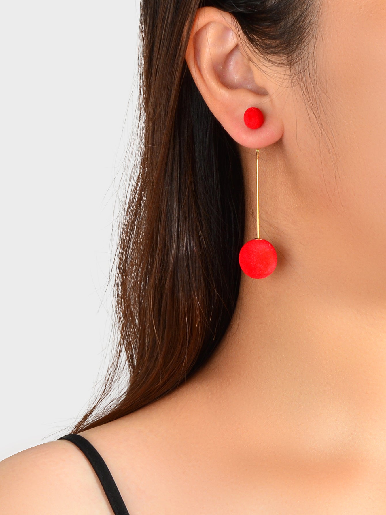 Simple Dangling Light Solid Ball Earrings Elegant Bead Stud Jewelry
