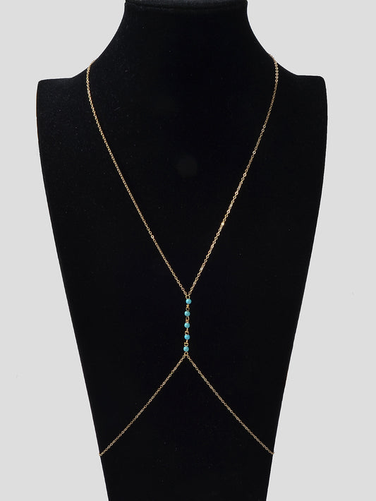 Sexy Turquoise Gold Silver Body Chain Beach Bikini Belly Waist Body Jewellery