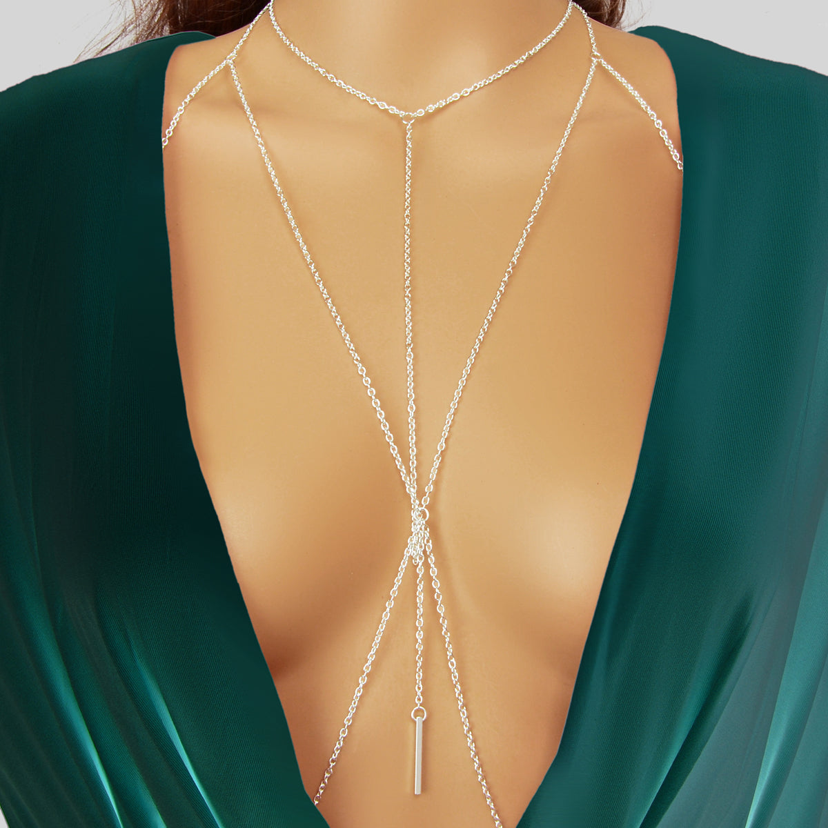 Sexy Gold Bikini Beach Body Chain Layered Chest Harness Belly Waist Jewellery