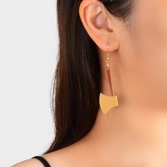 Acrylic Statement Geometric Axe Design Drop Dangling Elements Female Earrings