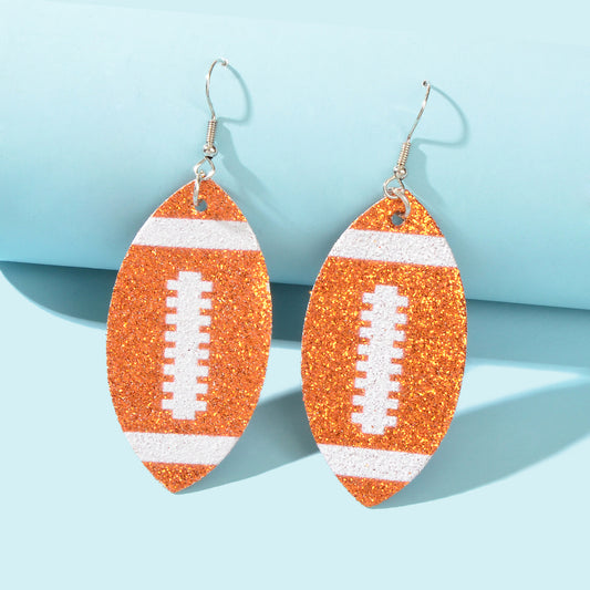 Cool Pu Leather Footy Earrings Girls Team Gift Rugby Football AFL Sports Jewelry