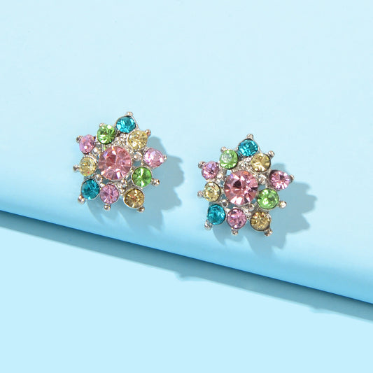 Sparkly Colourful Rhinestone Lightweight Star Ear Studs Bridal Wedding Earrings