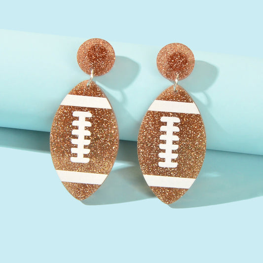 AFL Aussie Football Earrings Resin Footy Stud Rugby Australian Football Jewelry