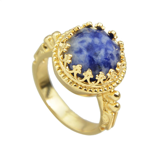 Retro Women Accessories Colorful Resin Round Ball Finger Band Ring Jewelry Gift