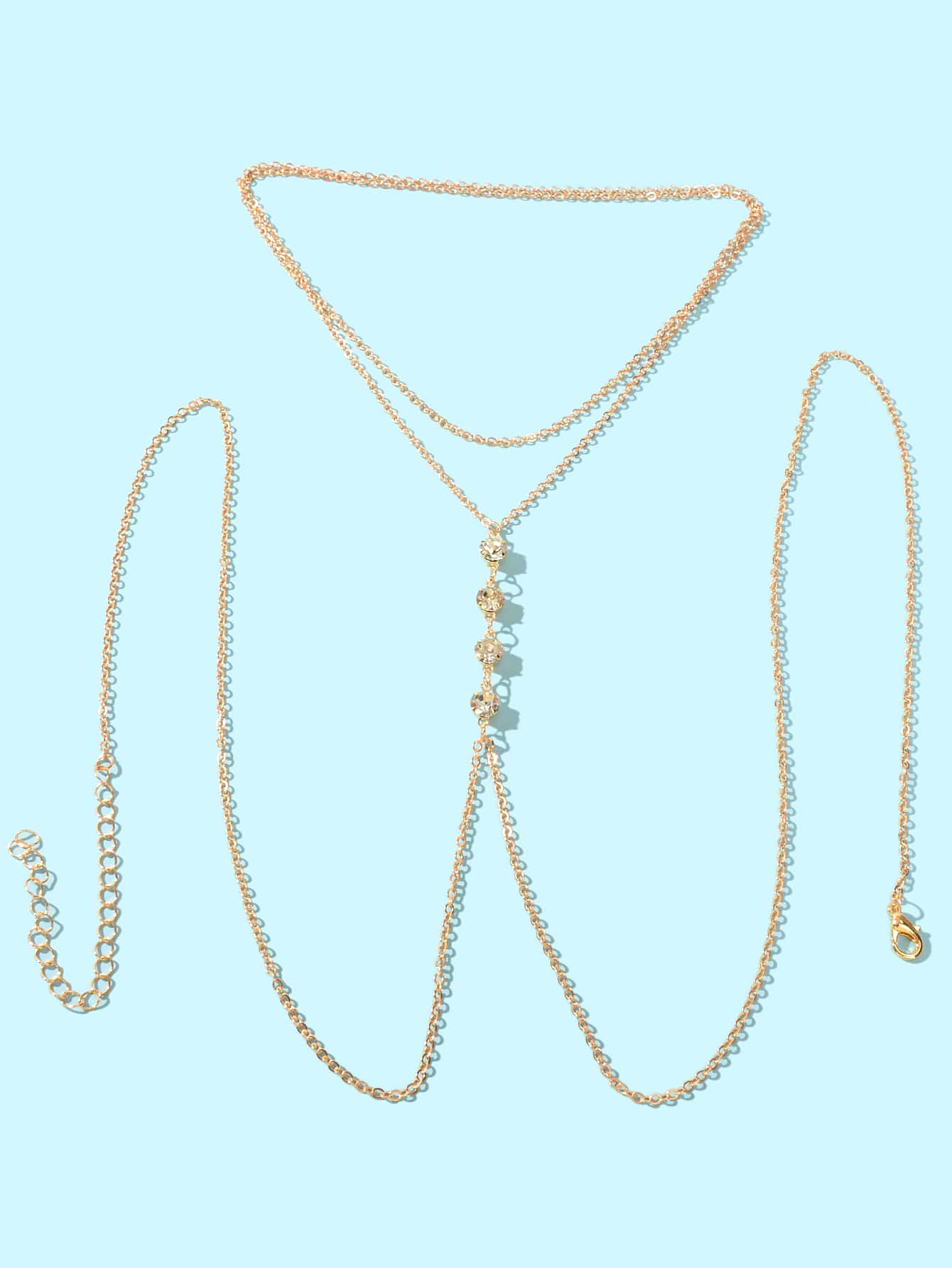 Dazzling Rhinestone Double-Layer Body Chain Glamorous Statement Jewelry