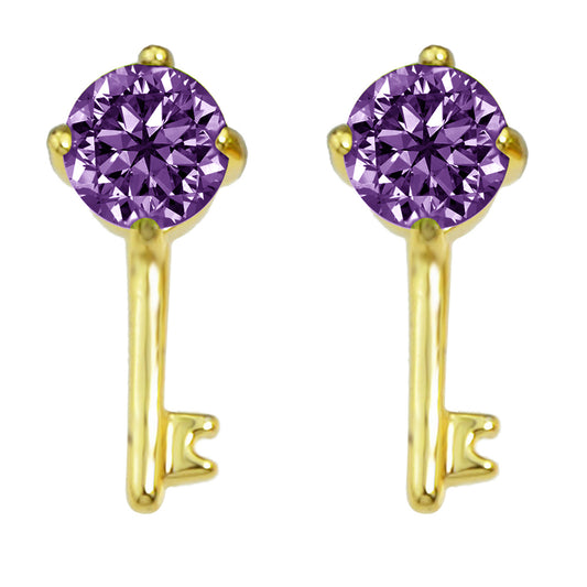 Perfect Wedding Engagement Jewellery Created Cubic Zirconia Key Stud Earrings