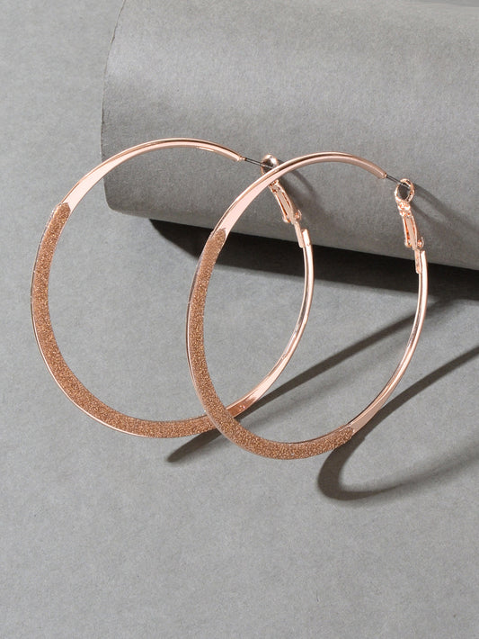 Spinning Rosegold Silver Big Circle Hoop Party Earrings Women Teens Accessories