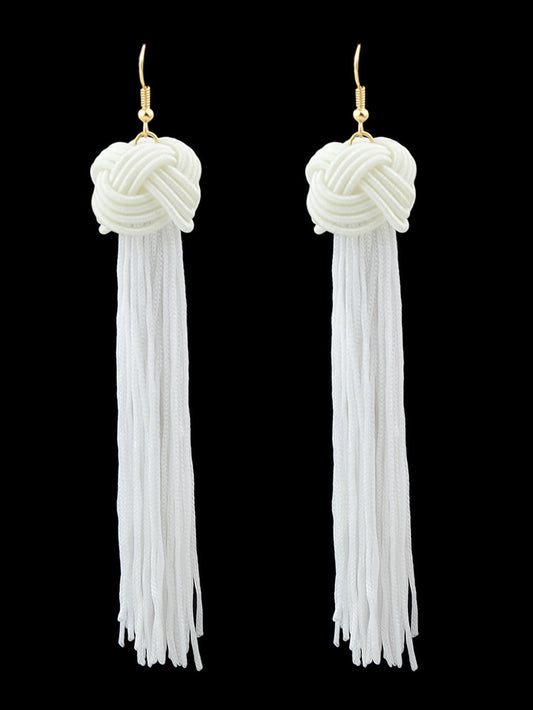 Holiday Ethnic Traditional Jewellery Colorful Rope Long Tassel Bohemian Earrings