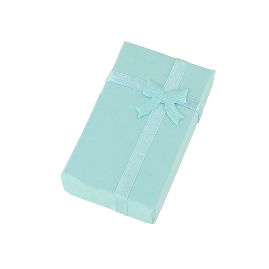 Cardboard Rectangle Jewellery Gift Box for Rings Earrings with Lid Ribbon Bow
