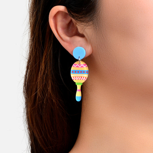 Y2k Style Sweet Colorful Geometric Pattern Acrylic Funny Bowling Dangle Earrings
