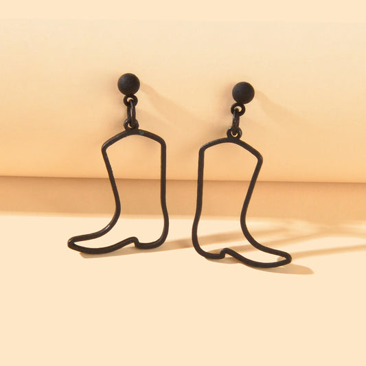 Minimalist Design Black Boots Dangle Earrings Personality Creative Accessories