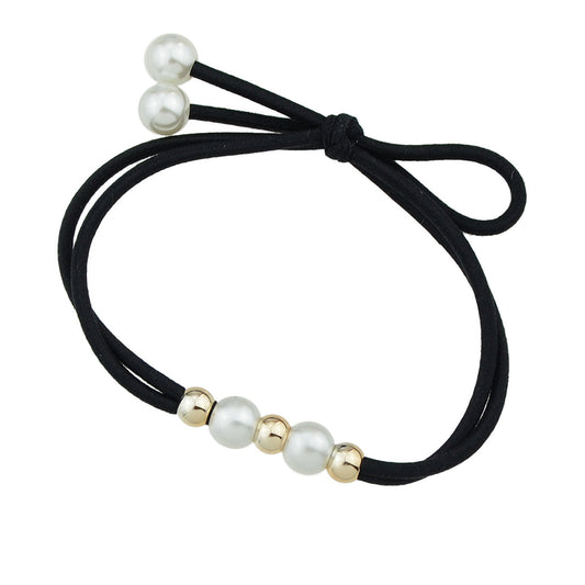 Pearl Metal Beads Elastic Bowknot Hair Ties Ropes Women Girls Hair Accessories