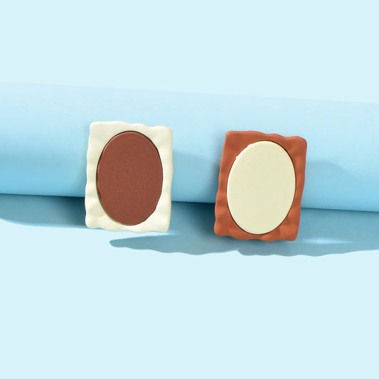 Cream Chocolate Color Square Stud Dainty Earrings Girls Party Jewellery Gift New