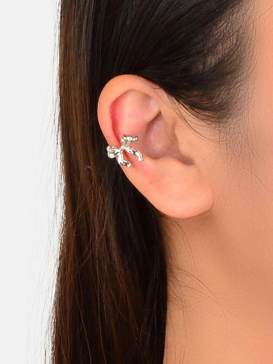 Cartilage Jewelry Clip on Design Silver Bowknot Ear Cuff Women Girls Earrings